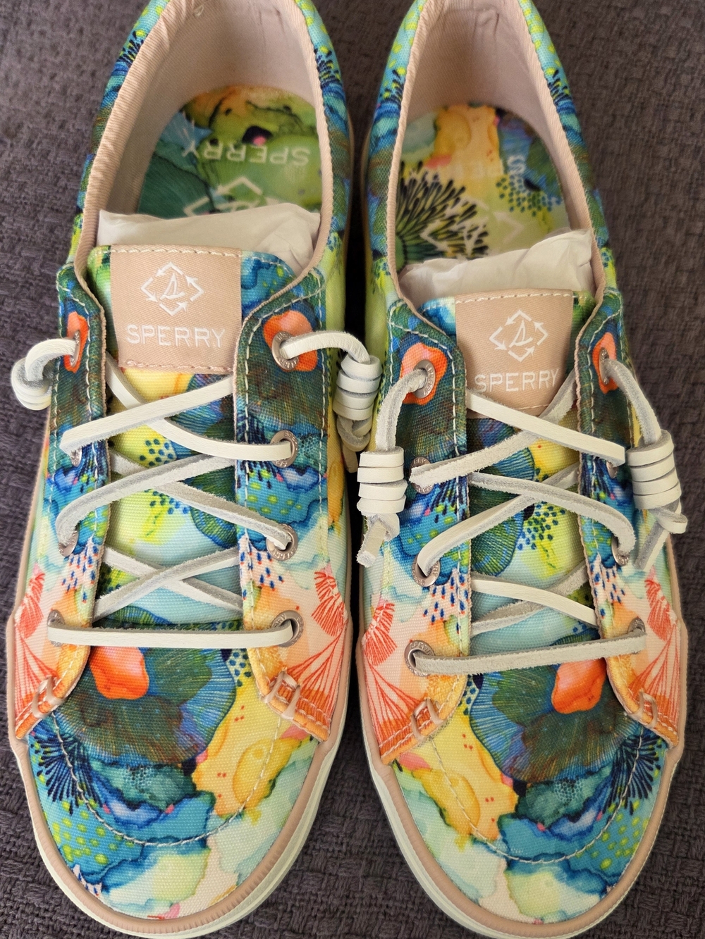 Sperry Crest Vibe Watercolor Canvas Boat Shoes - Multicolor